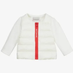 Moncler Enfant Girls Ivory Zip-Up Puffer Top Hot