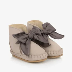 Donsje Girls Beige Suede Leather Pre Walkers Lilac Sale