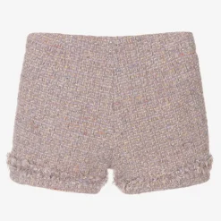 Il Gufo Girls Lilac Purple Wool Tweed Shorts Online