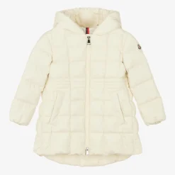 Moncler Enfant Girls Long Ivory Arina Puffer Parka Coat Sale