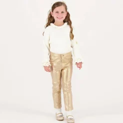 Angels Face Girls Metallic Jeggings Gold Outlet
