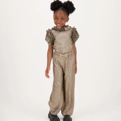 Angels Face Girls Metallic Jersey Trouser Set Gold Hot