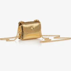 Zaccone Girls Metallic Gold Leather Mini Bag (8cm) Best