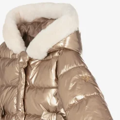 Mayoral Girls Metallic Gold Puffer Coat Discount