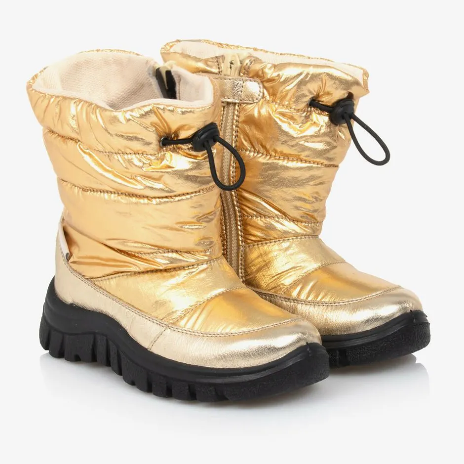 Falcotto by Naturino Girls Metallic Gold Snow Boots Discount