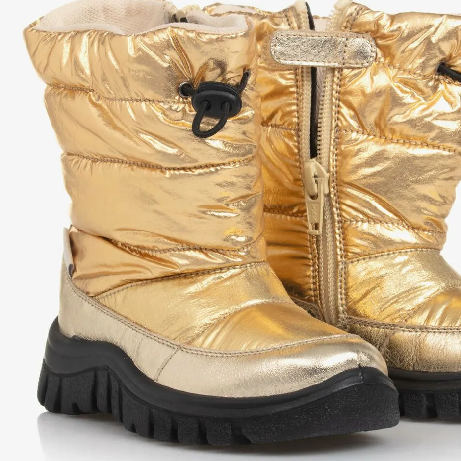 Falcotto by Naturino Girls Metallic Gold Snow Boots Discount