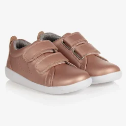 Bobux Kid + Girls Metallic Pink Leather Trainers Outlet