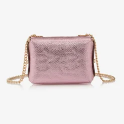 Zaccone Girls Metallic Pink Shoulder Bag (14cm) New