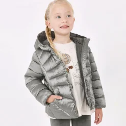 Mayoral Girls Metallic Silver Puffer Jacket Sale
