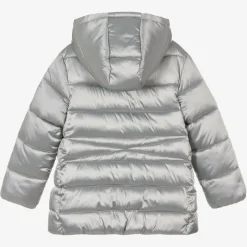 Mayoral Girls Metallic Silver Puffer Coat Discount
