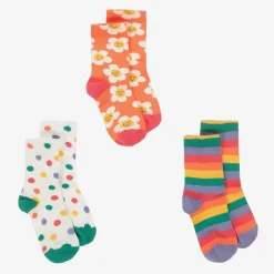 Frugi Girls Multicoloured Cotton Socks (3 Pack) Outlet