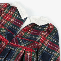 Mayoral Girls Navy Blue & Red Check Dress Online