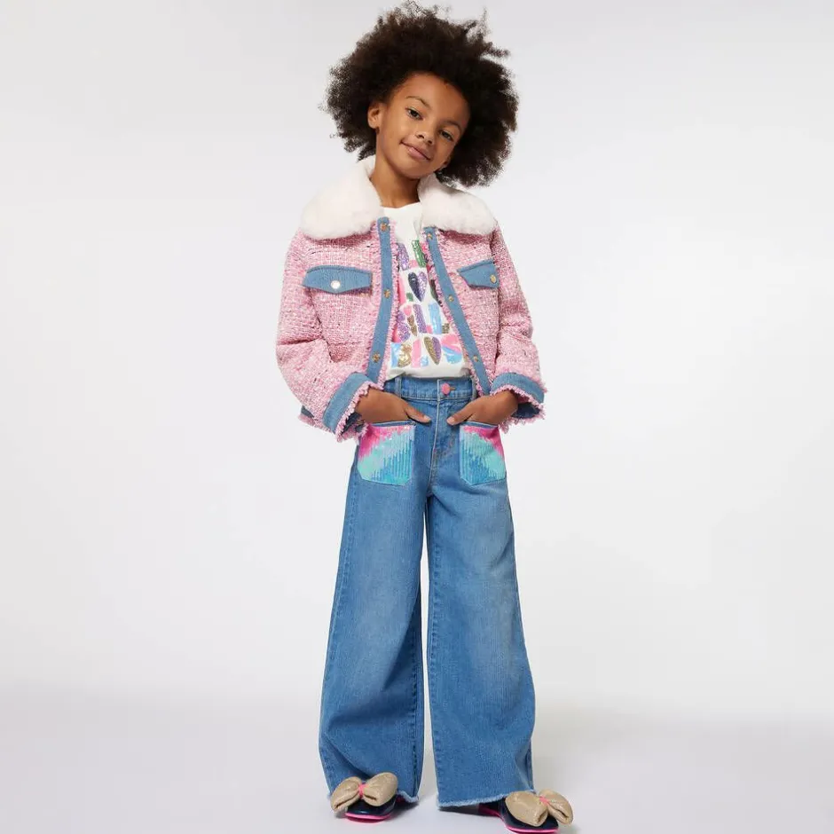 Billieblush Girls Navy Blue Ballerina Pumps