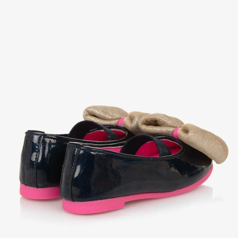 Billieblush Girls Navy Blue Ballerina Pumps