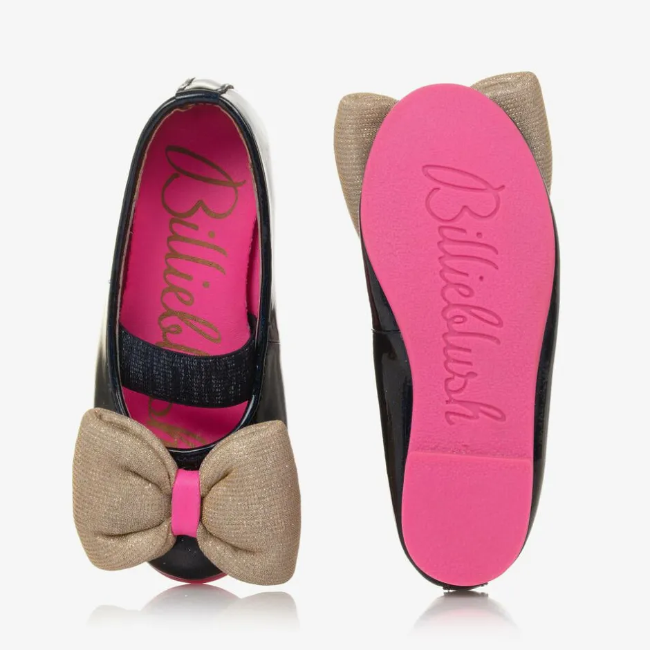 Billieblush Girls Navy Blue Ballerina Pumps