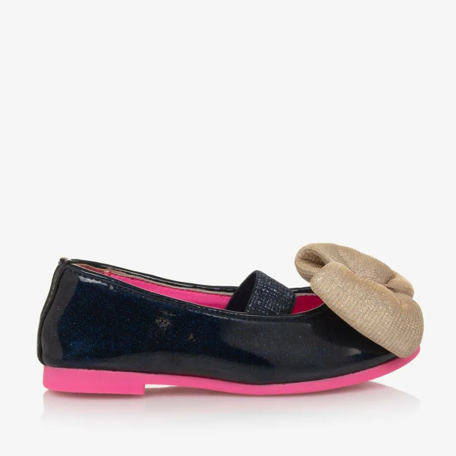 Billieblush Girls Navy Blue Ballerina Pumps