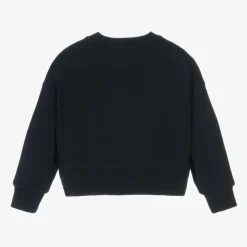 Tommy Hilfiger Girls Navy Blue Beaded Cotton Sweatshirt Sale