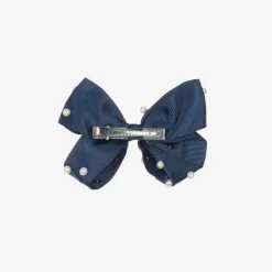 Bowtique London Girls Navy Blue Bow Hair Clip (11cm) Outlet