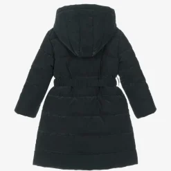 Caramelo Kids Girls Navy Blue Bow Puffer Coat Best