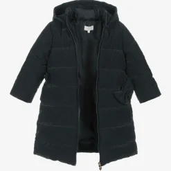 Caramelo Kids Girls Navy Blue Bow Puffer Coat Best
