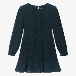 Mayoral Girls Navy Blue Chiffon Pleated Dress Online