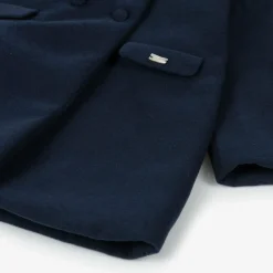 Pureté Du... Bébé Girls Navy Blue Collared Coat Discount