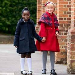 Tartine et Chocolat Girls Navy Blue Collared Coat Discount