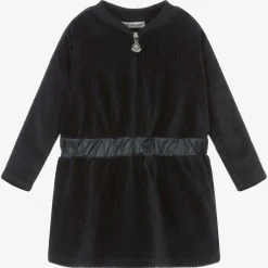 Moncler Enfant Girls Navy Blue Cotton Dress Best