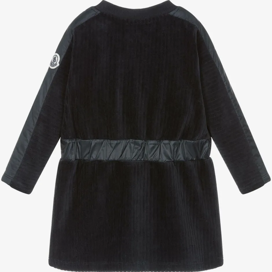 Moncler Enfant Girls Navy Blue Cotton Dress Best