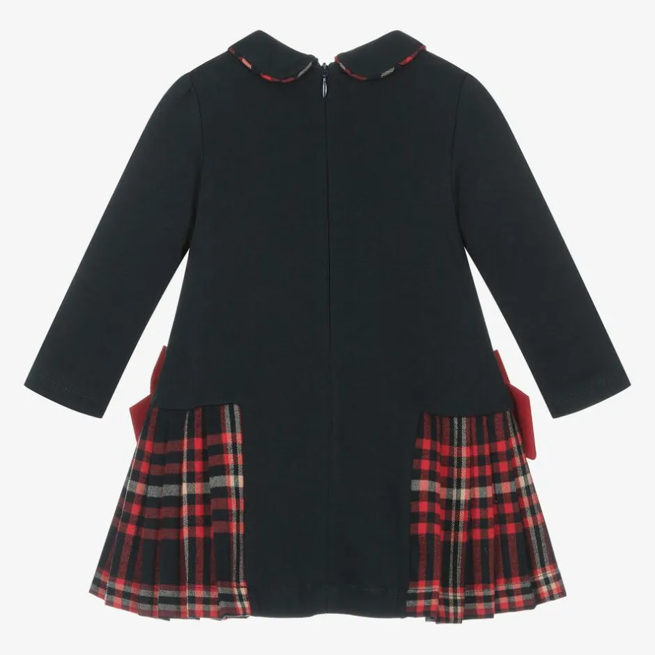 Patachou Girls Navy Blue Cotton Dress Outlet