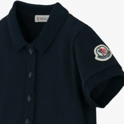 Moncler Enfant Girls Navy Blue Cotton Piqué Polo Dress