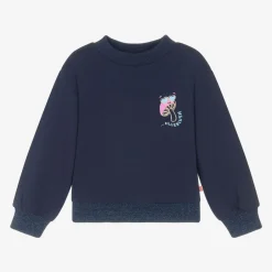 Billieblush Girls Navy Blue Cotton Sweatshirt Discount