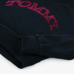 Tommy Hilfiger Girls Navy Blue Cotton Sweatshirt Outlet