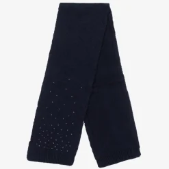 iDO Baby Girls Navy Blue Diamanté Knitted Scarf New