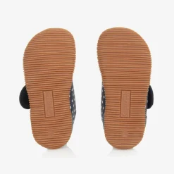 Giesswein Girls Navy Blue Dotted Velcro Slippers Clearance