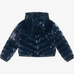 Moncler Enfant Girls Navy Blue Down Padded Puffer Jacket Sale