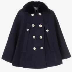 Romano Girls Navy Blue Felted Cape Outlet