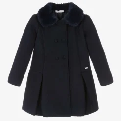 Patachou Girls Navy Blue Felted Coat