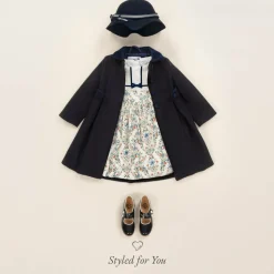 Beatrice amp; George Girls Navy Blue Felted Coat Online