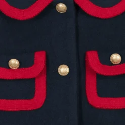 Patachou Girls Navy Blue Felted Coat Outlet