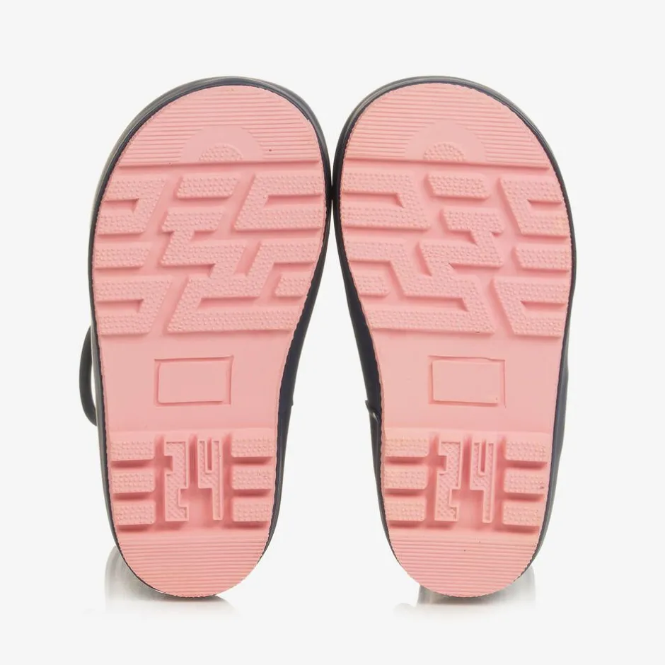 Chipmunks Girls Navy Blue Floral Rain Boots New