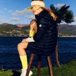 Moncler Enfant Girls Navy Blue Gles Down Padded Jacket Discount