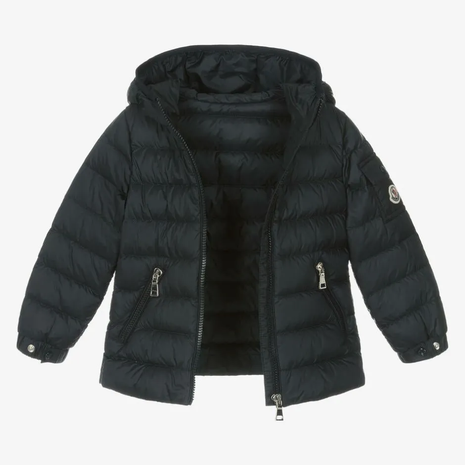 Moncler Enfant Girls Navy Blue Gles Down Padded Jacket Discount