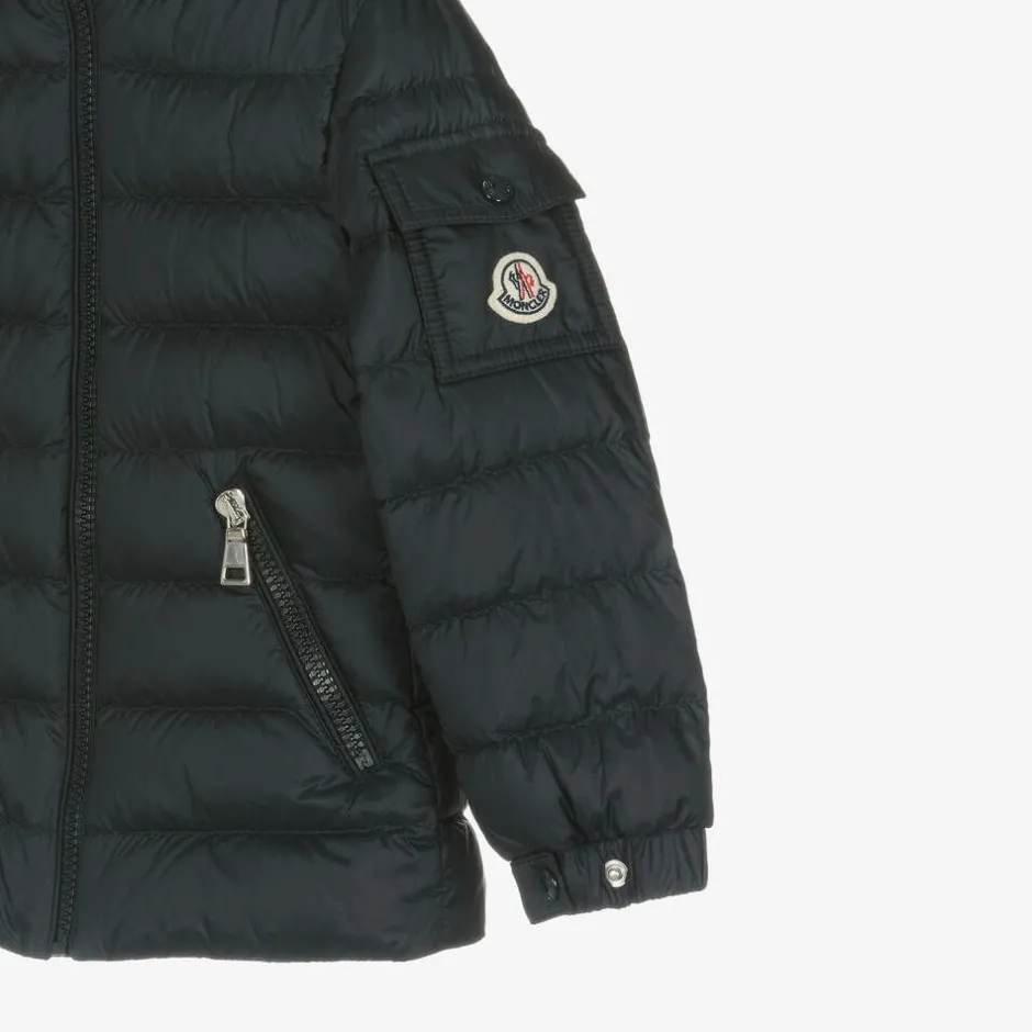 Moncler Enfant Girls Navy Blue Gles Down Padded Jacket Discount