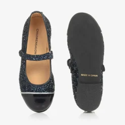 Childrensalon Occasions Girls Navy Blue Glittery Mary Jane Shoes Outlet