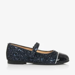 Childrensalon Occasions Girls Navy Blue Glittery Mary Jane Shoes Outlet