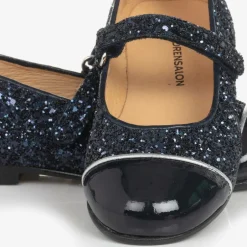 Childrensalon Occasions Girls Navy Blue Glittery Mary Jane Shoes Outlet