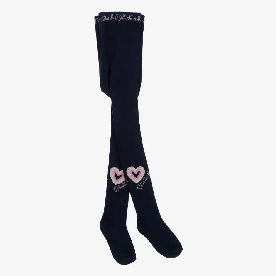 Billieblush Girls Navy Blue Heart Tights Hot