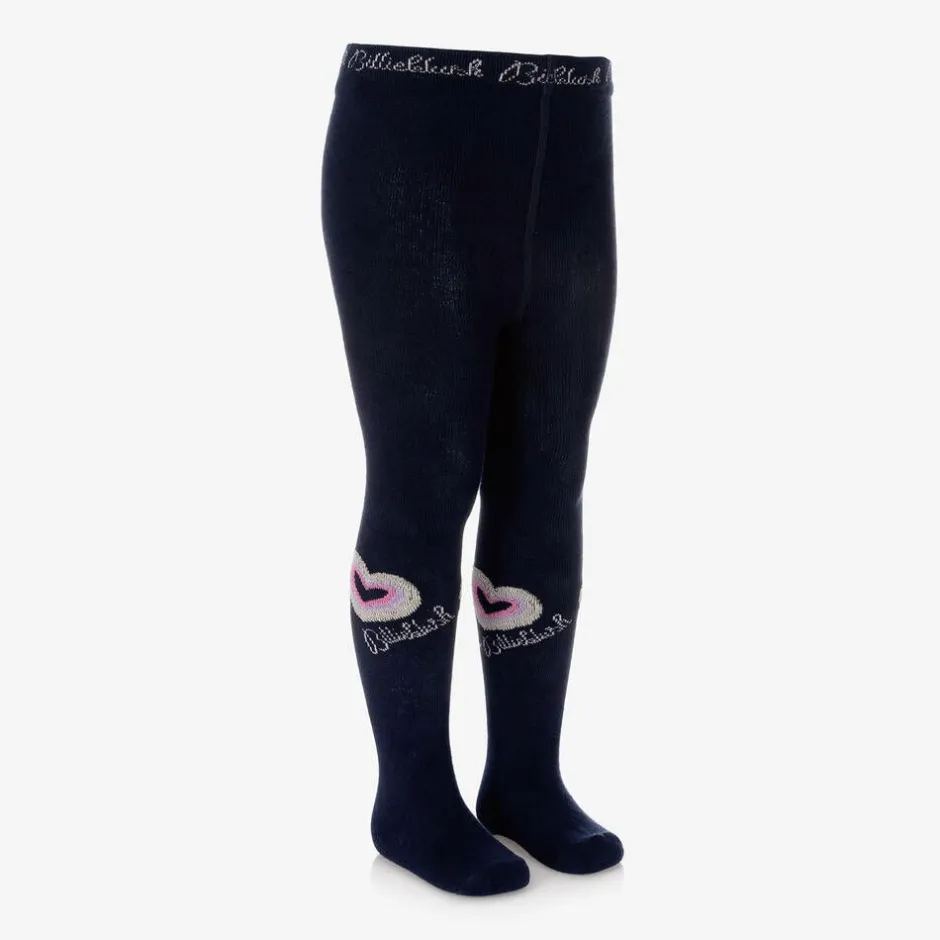 Billieblush Girls Navy Blue Heart Tights Hot