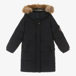 Töastie Girls Navy Blue Hooded Parka Coat Online